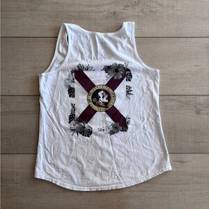 FloGrown Florida State University Logo White Tank Top Game Day Size L